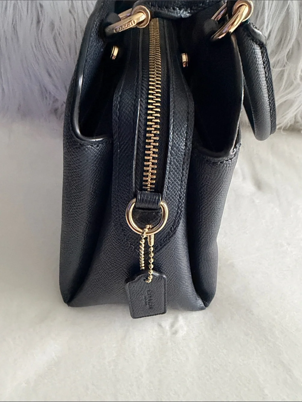 Coach Lillie Carryall Navy Leather